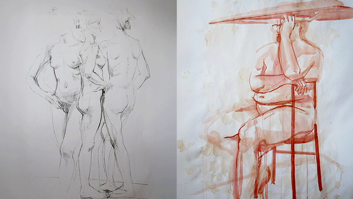 M. Kumorek-Barańska, Akty - rysunki tuszem / ołówkiem